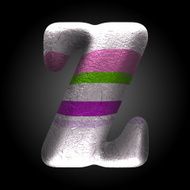 vector colored clay letter z N7