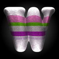 vector colored clay letter w N5