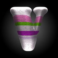 vector colored clay letter v N7