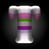 vector colored clay letter t N6