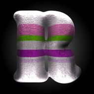 vector colored clay letter r N7