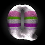 vector colored clay letter q N6