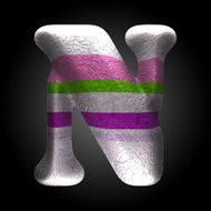 vector colored clay letter n N6