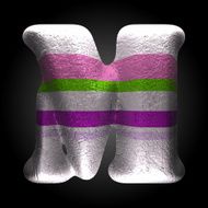 vector colored clay letter m N6