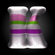 vector colored clay letter k N5