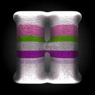 vector colored clay letter h N7