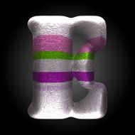vector colored clay letter e N6