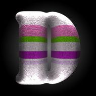 vector colored clay letter d N6