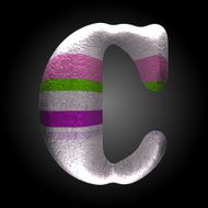 vector colored clay letter c N6