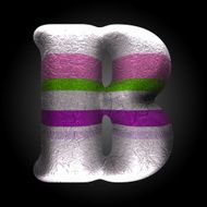 vector colored clay letter b N6