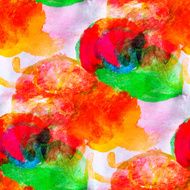 abstract avant-garde orange green seamless wallpaper watercolor N2