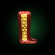vector golden figure with red wood