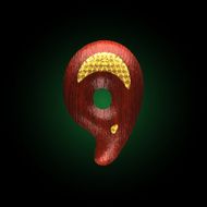 vector golden figure with red wood N2