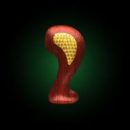 vector golden figure with red wood N9