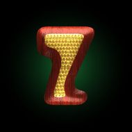 vector golden figure with red wood N12