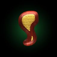 vector golden figure with red wood N18