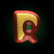 vector golden figure with red wood N19
