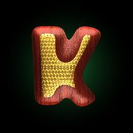 vector golden figure with red wood N25