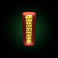 vector golden figure with red wood N27