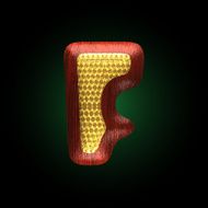 vector golden figure with red wood N30