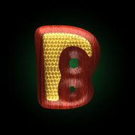 vector golden figure with red wood N34