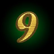 vector golden letter N2