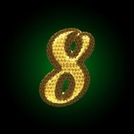 vector golden letter N3