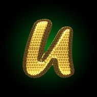 vector golden letter N14