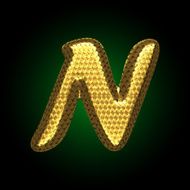 vector golden letter N20