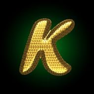 vector golden letter N22