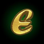 vector golden letter N28