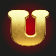 vector golden letter N36