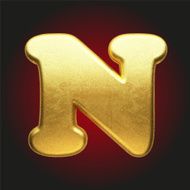 vector golden letter N39