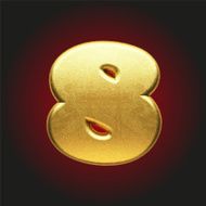 vector golden letter N48