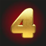 vector golden letter N51
