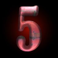 Vector old metal letter N4
