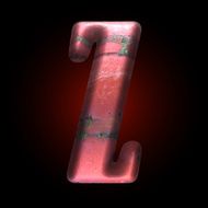 Vector old metal letter N9