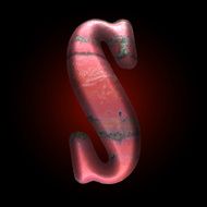 Vector old metal letter N15