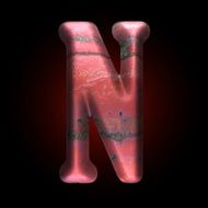 Vector old metal letter N20