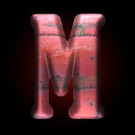 Vector old metal letter N21