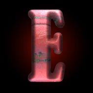 Vector old metal letter N28
