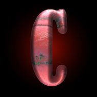 Vector old metal letter N30