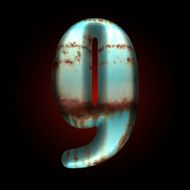 Vector old metal letter N33