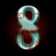 Vector old metal letter N34