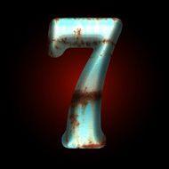 Vector old metal letter N35