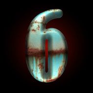 Vector old metal letter N36