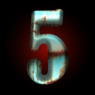 Vector old metal letter N37