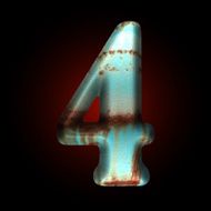Vector old metal letter N38