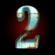 Vector old metal letter N39