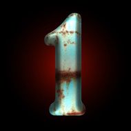 Vector old metal letter N40